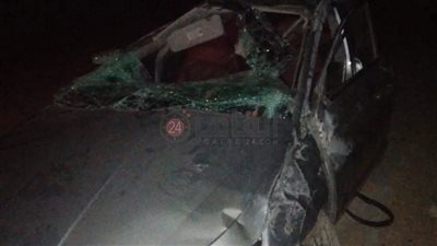 انقلاب سيارة ملاكي على طريق سيوة - مطروح