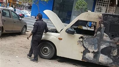 السيطرة على حريق سيارة تغذية ماكينة ATM بعين شمس