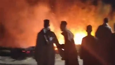 السيطرة على حريق حشائش بطريق إسنا الزراعي دون أضرار| صور