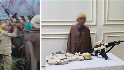 بندقية بلاستيك.. تفاصيل رقص شخص يرتدي ملابس ميري بسلاح في مولد العارف بالله بسوهاج