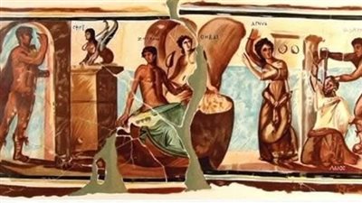 عرض لوحة جدارية نادرة من تونا الجبل بالمتحف المصري بالتحرير 