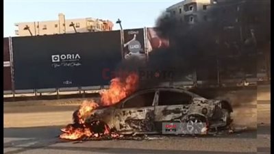 إصابة شخص إثر اندلاع حريق داخل سيارة بميدان الحصري في أكتوبر