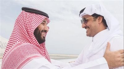 الشيخ تميم والأمير محمد بن سلمان 