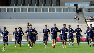 فقرة تأهيلية للاعبي الزمالك قبل المران