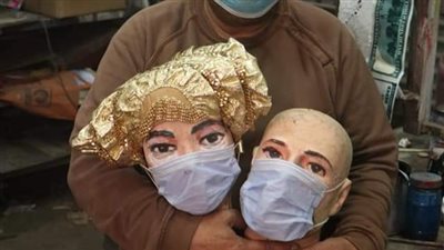 رؤوس دمي بالكمامة إشارة لإلغاء مهرجان بورسعيد بسبب كورونا 