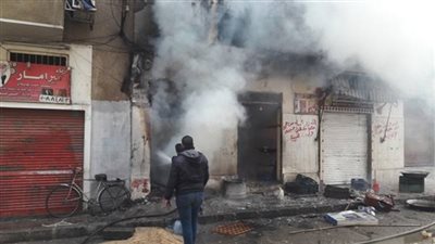 حريق يلتهم محل منجد في سوهاج دون إصابات بشرية 