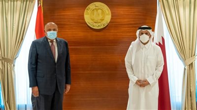 تفاصيل لقاء وزير الخارجية ونظيره القطري في الدوحة (صور)  