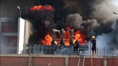  أول صور لحريق محطة المحولات الكهربائية بشرق بورسعيد 