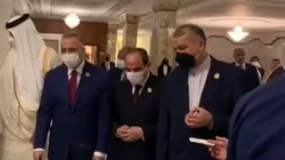 للمرة الأولى منذ سنوات.. حوار جانبي بين وزير الخارجية الإيراني والرئيس السيسي | فيديو