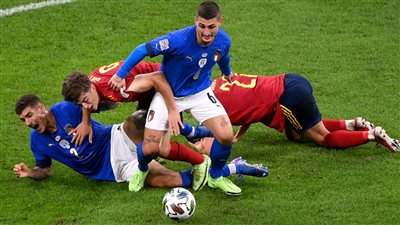 اهداف مباراة ايطاليا ضد اسبانيا اليوم 1-2 في نصف نهائي بطولة دوري الامم الاوروبية 2021 (فيديو)