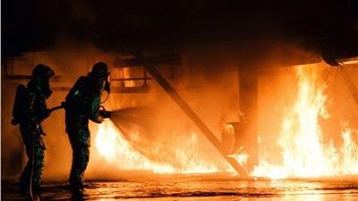 انتداب المعمل الجنائي لمعاينة حريق الحي الريفي بمدينة الإنتاج الإعلامي