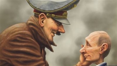 هتلر فخور بكم.. الحساب الرسمي لـ أوكرانيا على تويتر ينشر كاريكاتير يستنكر الهجوم الروسي | فيديو