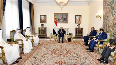 السيسي يستقبل وزير خارجية قطر 