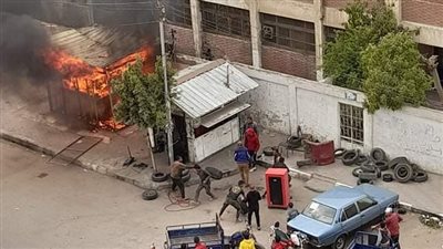 الحماية المدنية تسيطر على حريق كشك مواد غذائية بالإسماعيلية