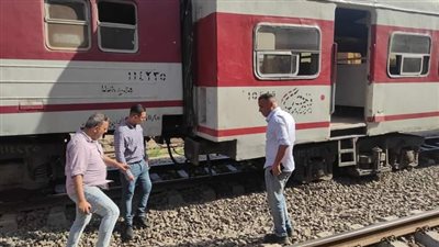 ‏خروج عربة قطار عن القضبان بمحطة بلقاس في الدقهلية