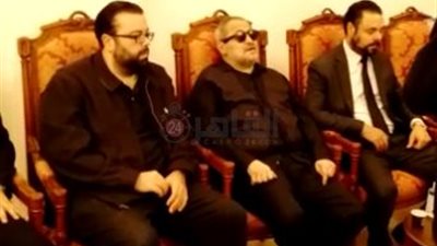 انهيار جورج وسوف في عزاء نجله بـ لبنان وسط حضور عدد من الفنانين