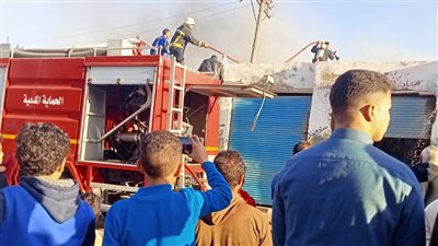 السيطرة على حريق في ورشة بمنطقة المحطة بمطروح دون إصابات